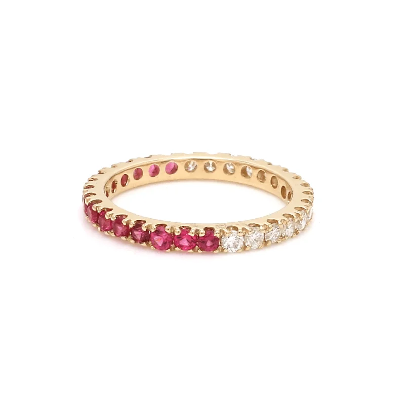 Women’s bridal engagement rings-14K & 18K Ombre Ruby & Diamond Eternity Ring