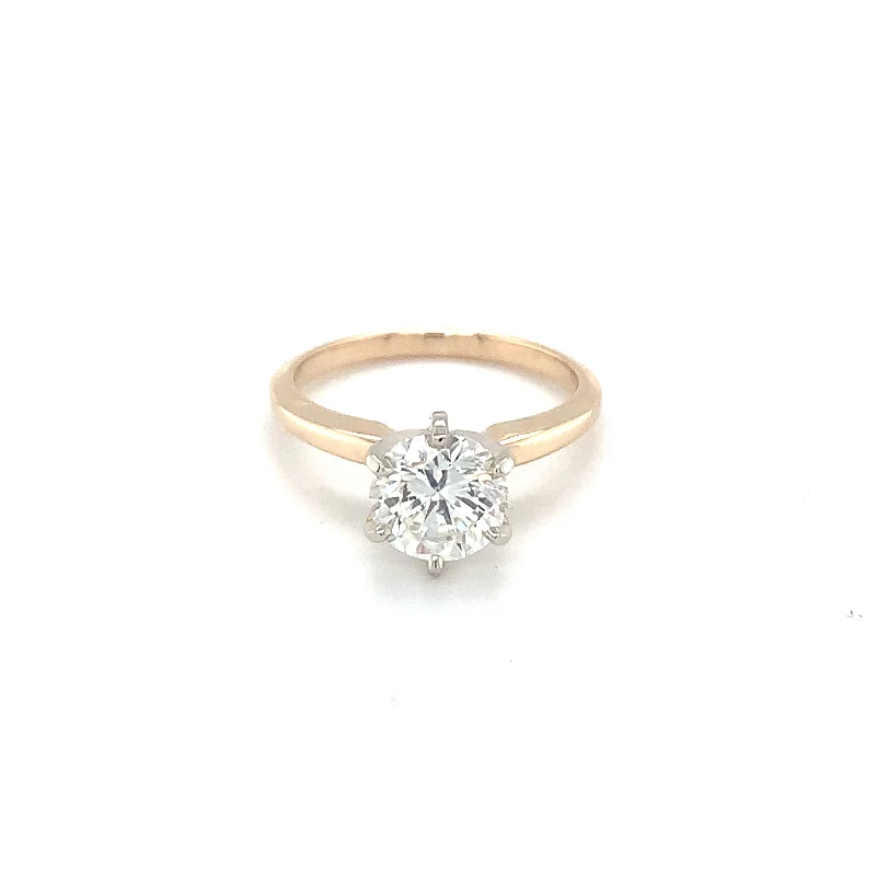 Women’s antique style engagement rings-1.55ct Round Brilliant Cut Diamond I/SI2 GIA