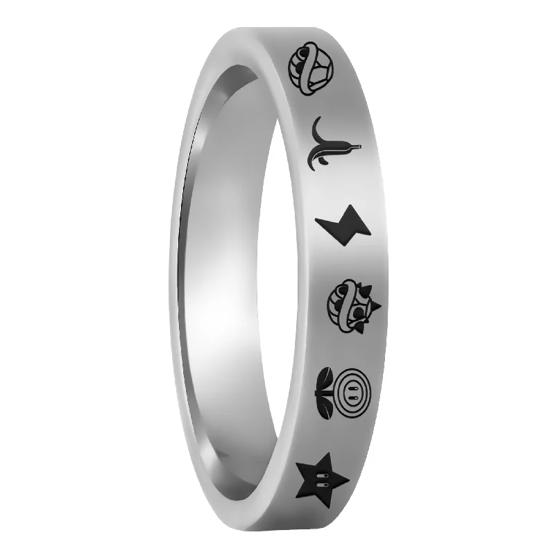 Women’s eternity rings-Mario Kart Items Tungsten Women's Wedding Band