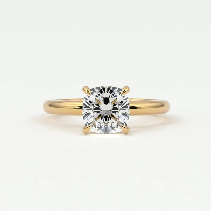 Women’s cushion-cut diamond engagement rings-Cushion Cut Diamond Solitaire Band