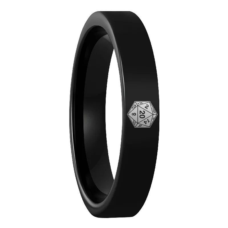 Women’s stacking rings-D20 Black Tungsten Women's Wedding Band