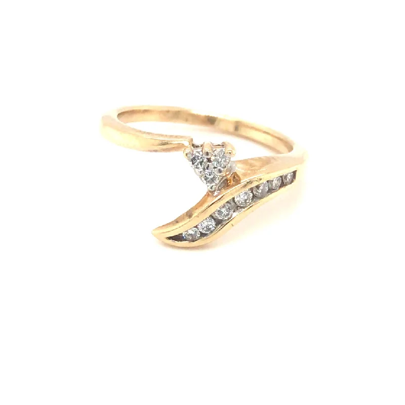 Women’s affordable diamond engagement rings-14k Yellow Gold .18cttw Diamond Ring Wrap