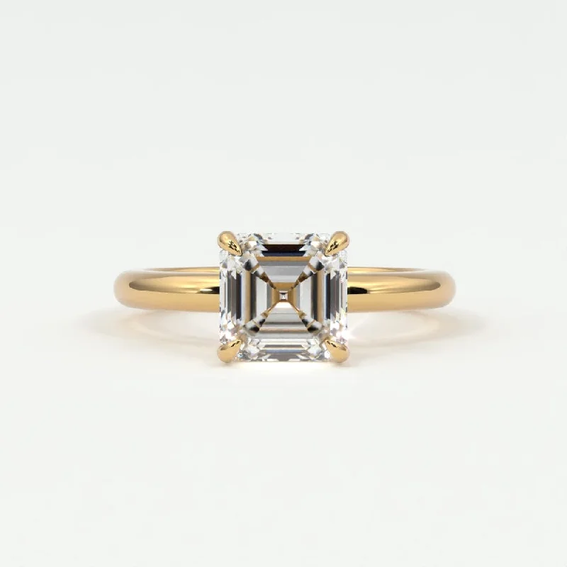 Women’s nature-inspired diamond engagement rings-Asscher Cut Diamond Solitaire Band